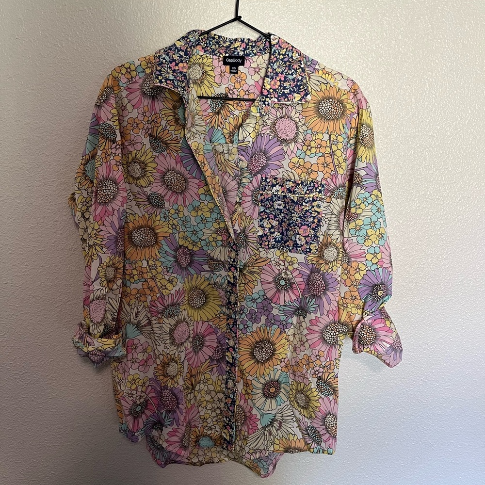 Gap Body Floral Button Down